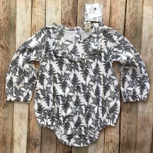 NWT Kate Quinn Woodland Fern Ruffle Yoke Gathered Bubble